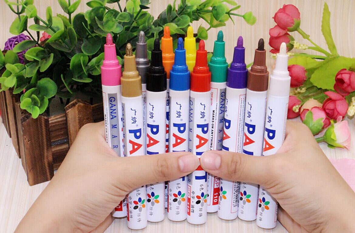 US 12 Pcs Set Tire Craft Scrapbooking Permanent Paint Marker Pen Car Tyre Rubber Universal Waterproof Oil Based