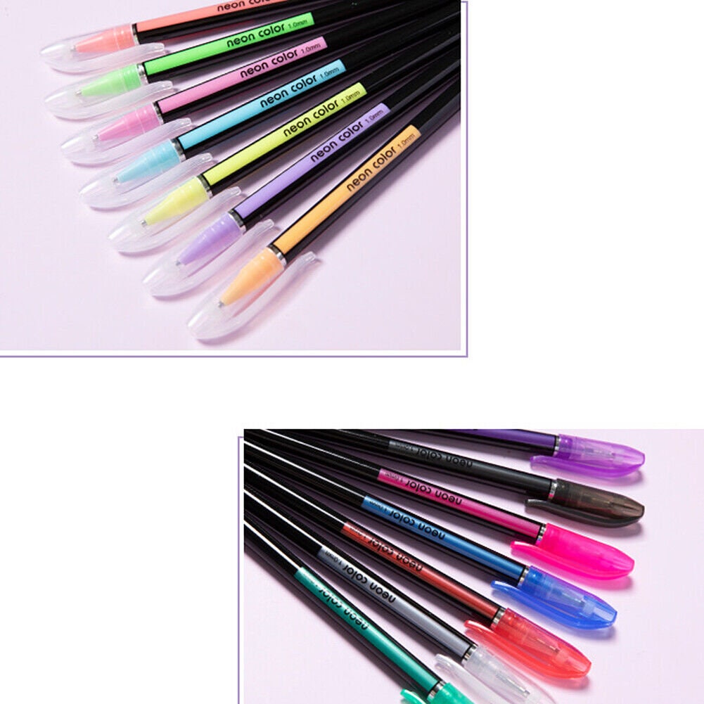 US 48Pcs Neon Color Gel Pastel Pen Point Marker Drawing Note Journaling Doodling 1.0mm